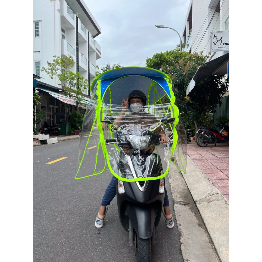 Mái che xe máy di động, áo mưa chống mưa nắng thiết kế thời trang,tháo mở linh động bằng khóa kéo