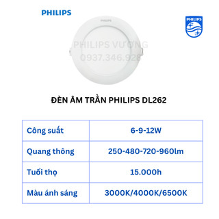 Đèn âm trần Philips siêu mỏng DL262