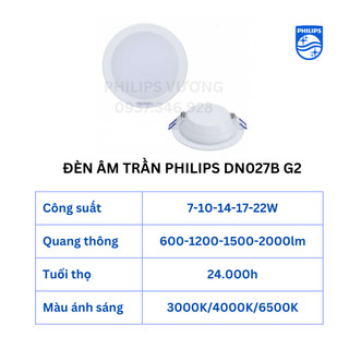 Đèn âm trần tròn Philips DN027B G3