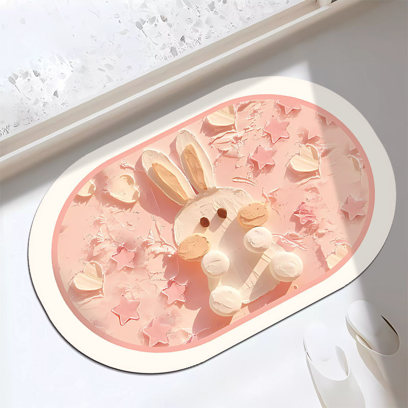 Thảm lau chân in hình 3D siêu cute mẫu hot 2023, thảm chùi chân thấm nước 3s, kích thước 30*50CM