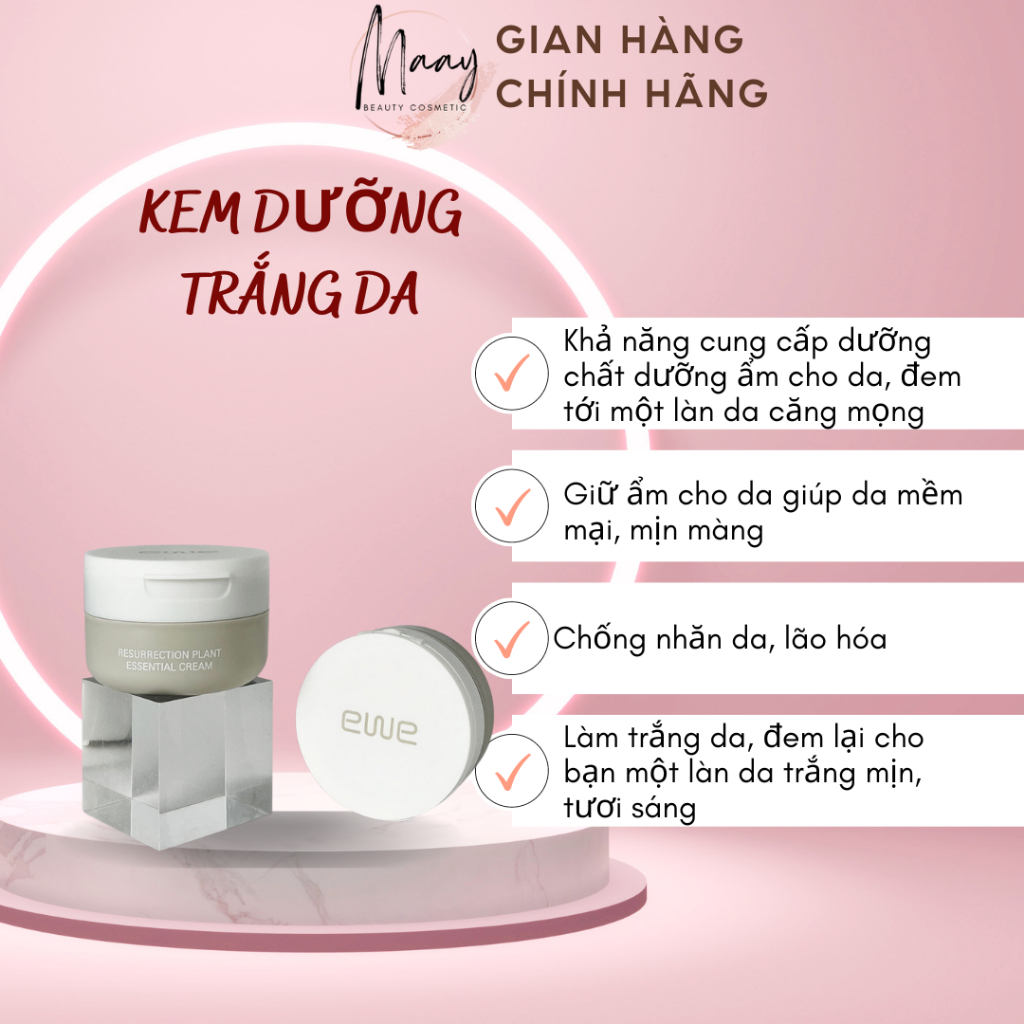 Kem dưỡng da EWE RESURRECTION PLANT ESSENTIAL CREAM YGEC50 50g dưỡng trắng, cấp ẩm giúp da luôn sáng mịn