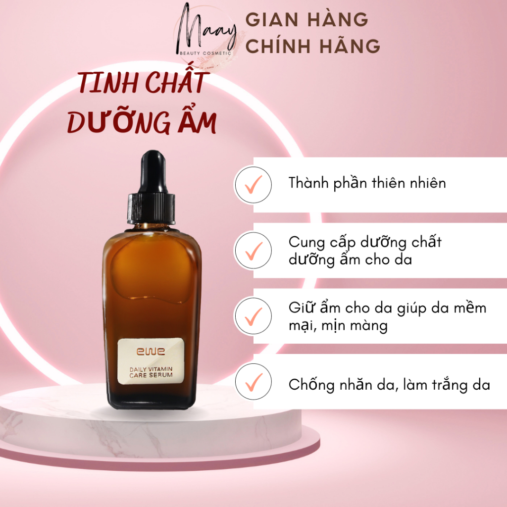 Serum EWE Daily Vitamin Care 100ml YGSERUMEWE MaayBeauty bổ sung vitamin A cho da trắng sáng giảm nám, thâm sạm