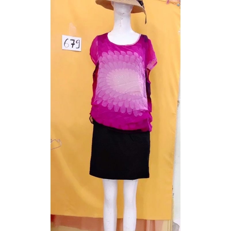 đầm Thun phối voan size M/L. S679