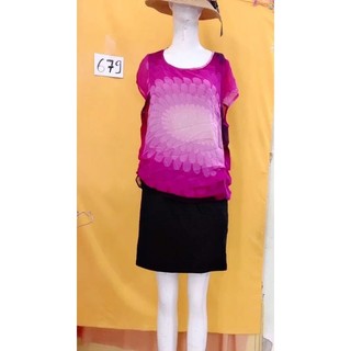 đầm Thun phối voan size M/L. S679