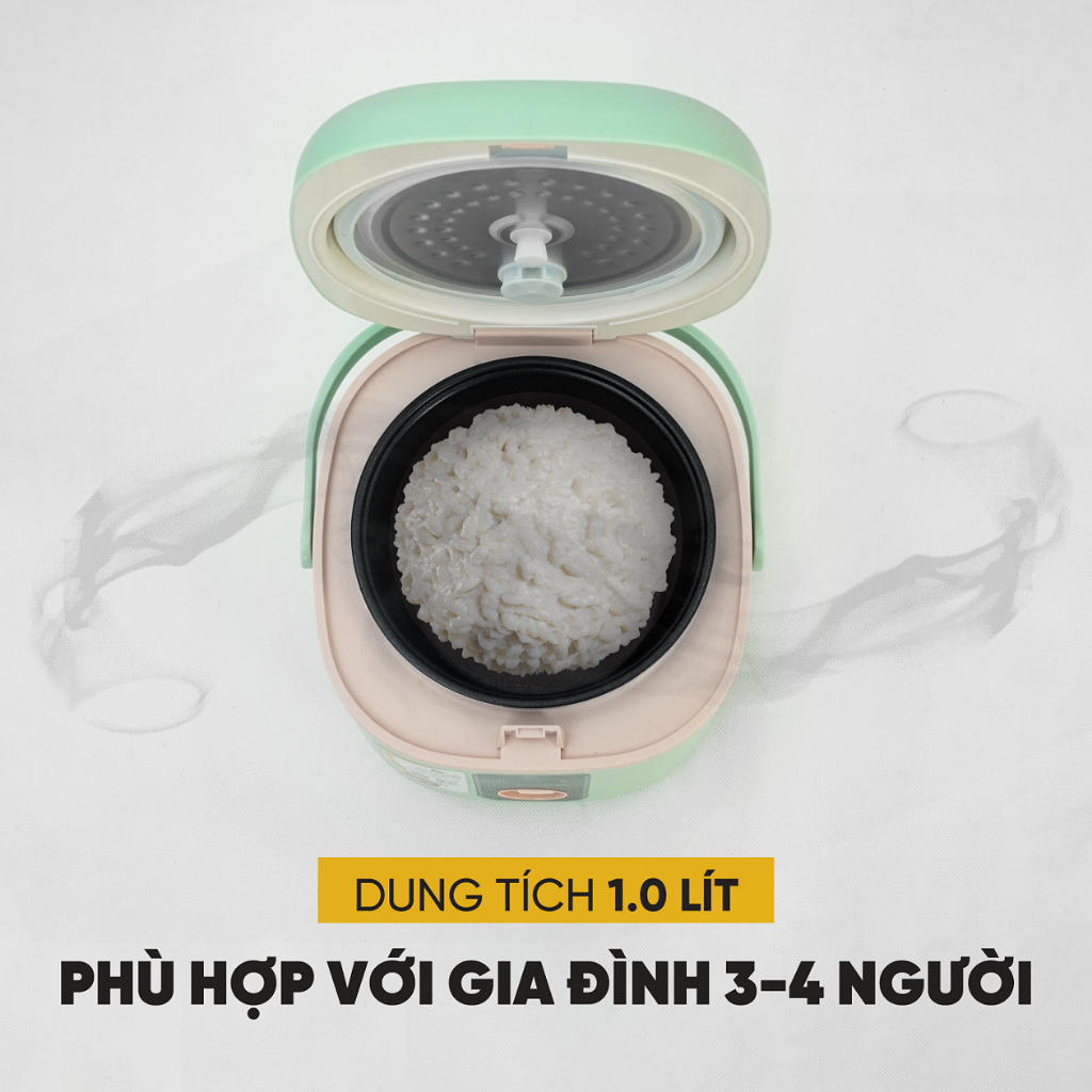 Nồi cơm điện mini 1L KUSCHELN chuẩn Đức dành cho sinh viên, gia đình 1-2 người, nấu nhanh dưới 15 phút - KRC023-1.0G