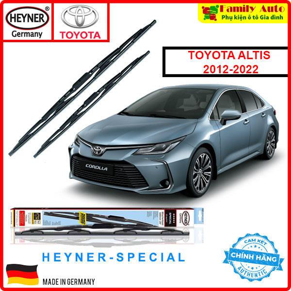 GẠT MƯA xe ô tô Toyota Altis 2012-2022 CHÍNH HÃNG ĐỨC Heyner Special Xương cứng Combo size (35cm / 65cm) Sạch - Bền - Êm