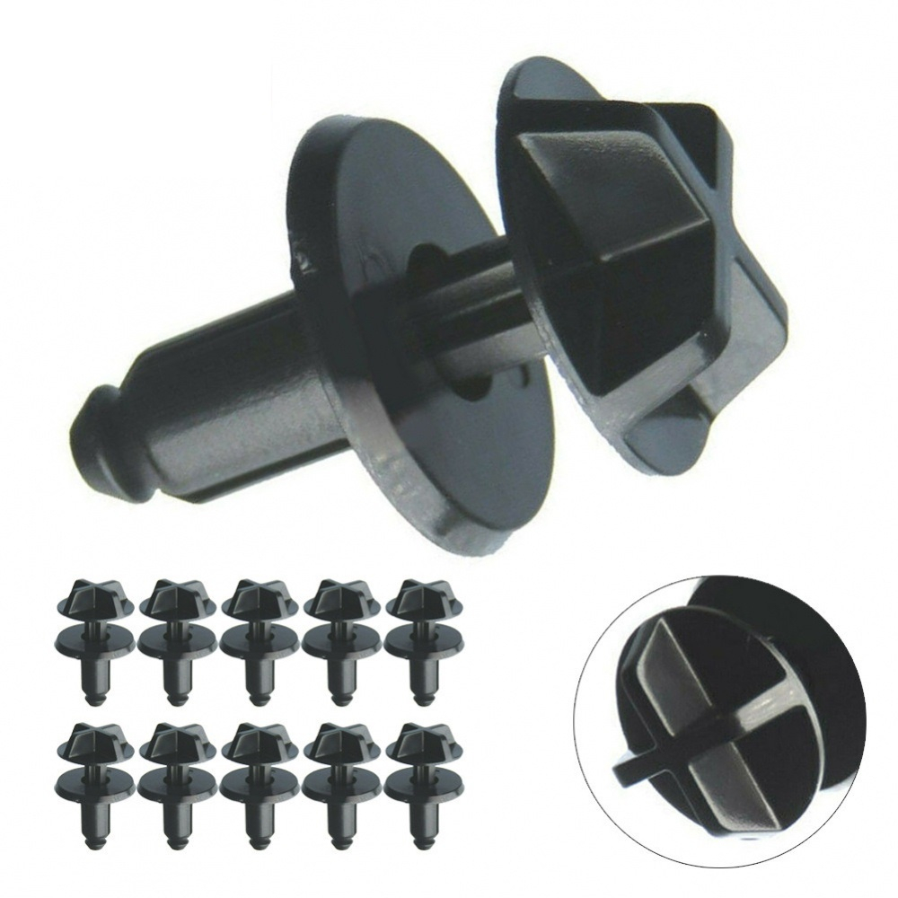Set 20 đinh tán nhựa lỗ 7mm (ĐEN) cho khoang động cơ xe hơi - Chốt vít nở phụ tùng ô tô
