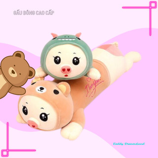 Gối Ôm Lợn Biến Hình, Thú Bông Mặc Áo Co Dãn Êm Dịu Teddy Dream Land