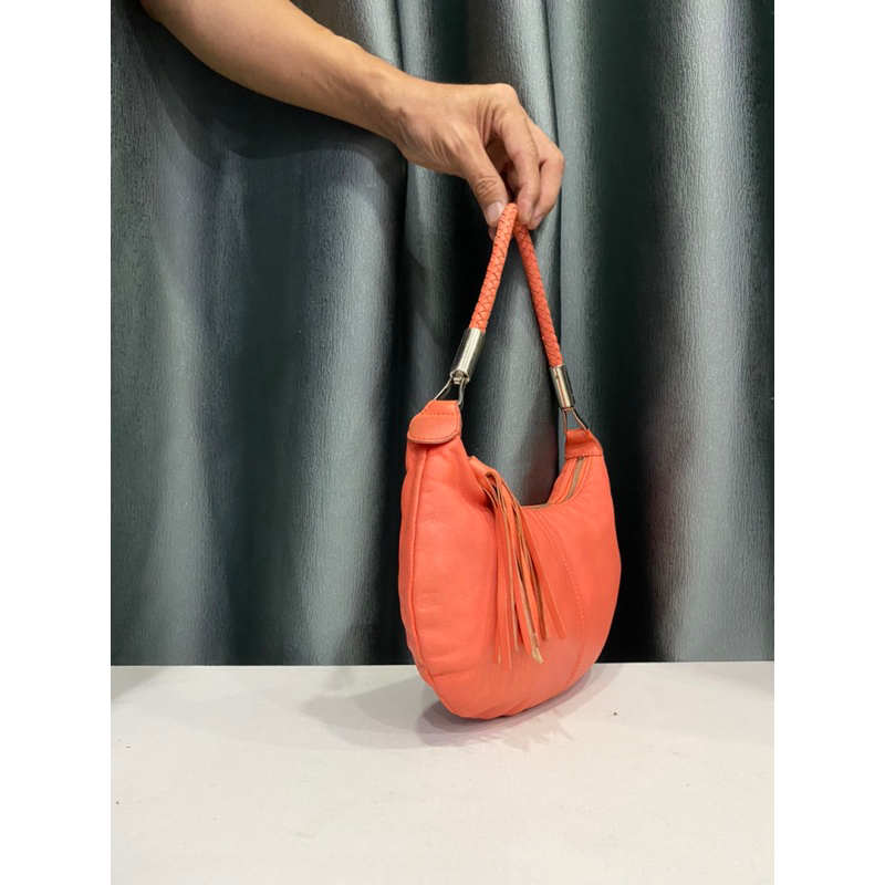 Túi si hiệu EXPRESS dáng nhỏ kẹp nách da dê thật 100%