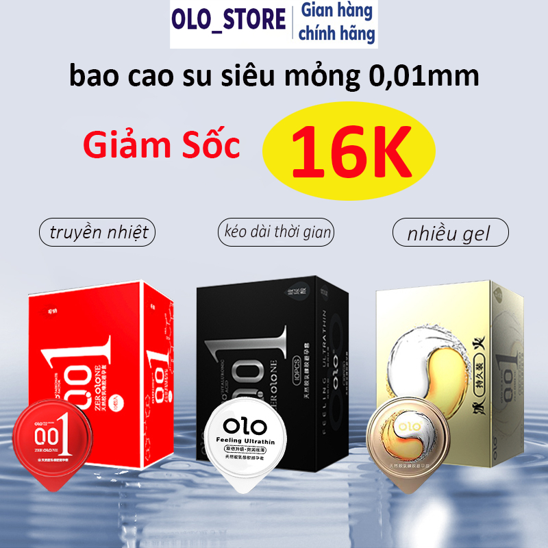 COMBO 3 Hộp bao cao su Olo siêu mỏng 0,01mm nhiều gel ,bôi trơn Hàng Chính Hãng giá tận gốc . hộp 10 cái