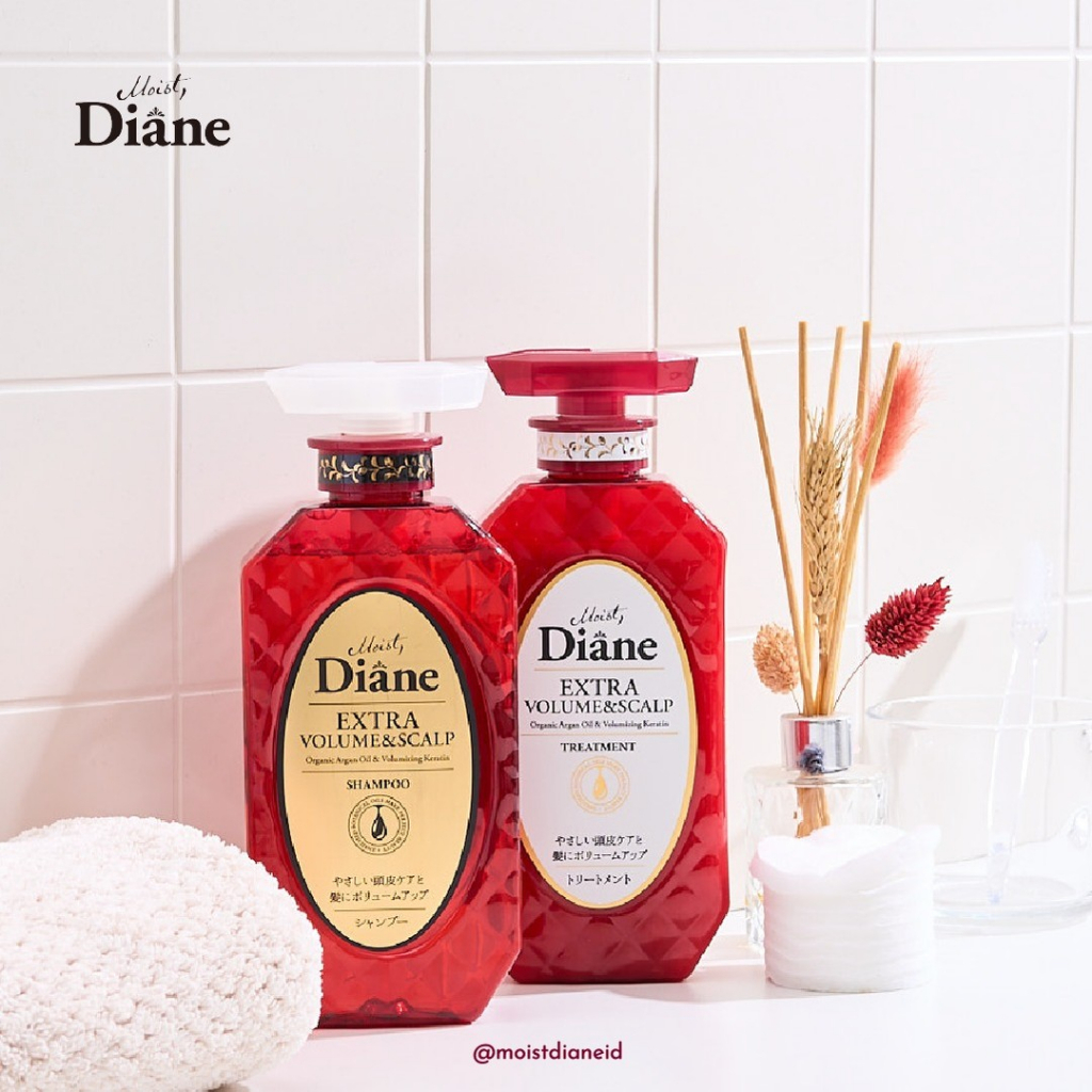 Cặp dầu gội xả hỗ trợ mọc tóc và làm phồng tóc Moist Diane Extra Volume & Scalp Nhật Bản dành cho tóc mỏng, rụng 450ml