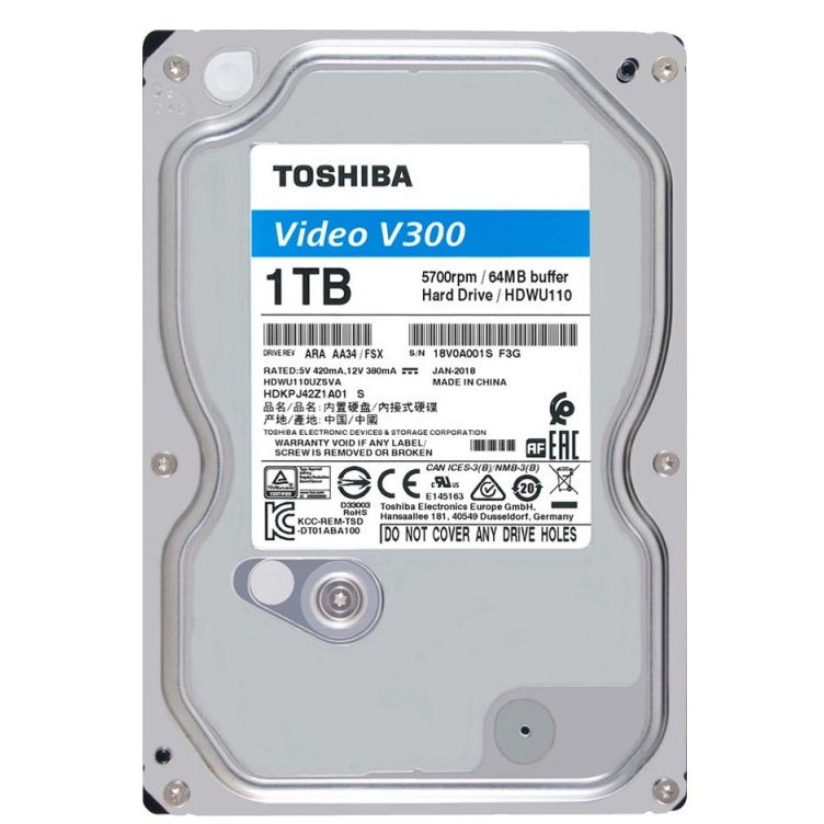 Ổ cứng Camera Toshiba V300 Video Stream 1Tb 5700rpm 64Mb