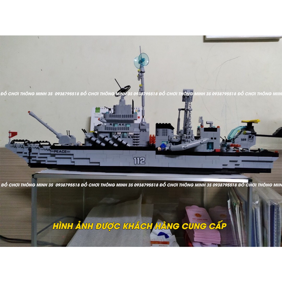 Hộp quà tặng đồ chơi lắp ráp mô hình tàu chiến 1560 chi tiết, đồ chơi lắp ráp thông minh chiến hạm 1560pcs