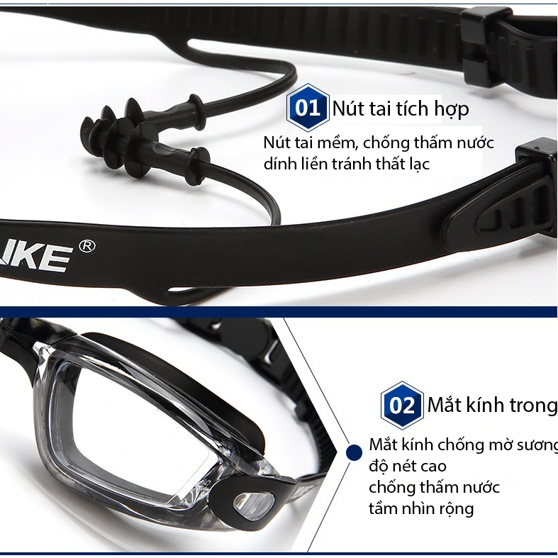 Kính Bơi YLIKE Kèm Mũ Bơi Nút Tai Bịt Mũi Túi Đựng Đồ Bơi