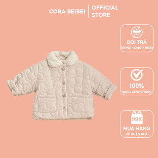Áo khoác trần bông lót lông cho bé koala bebe giữ ấm lông mềm mịn