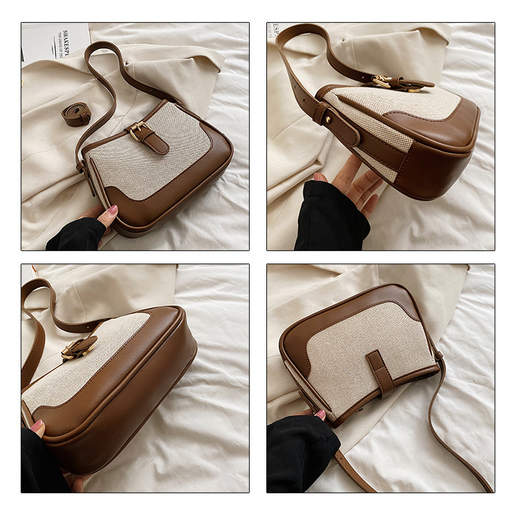 Túi kẹp nách đeo chéo đeo vai phong cách retro vải canvas 201