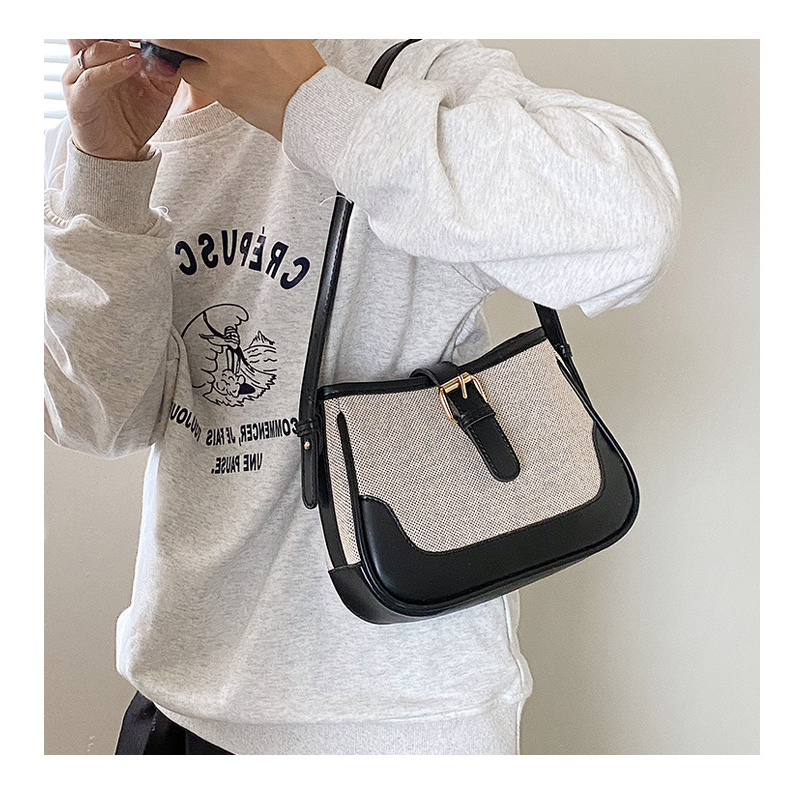 Túi kẹp nách đeo chéo đeo vai phong cách retro vải canvas 201