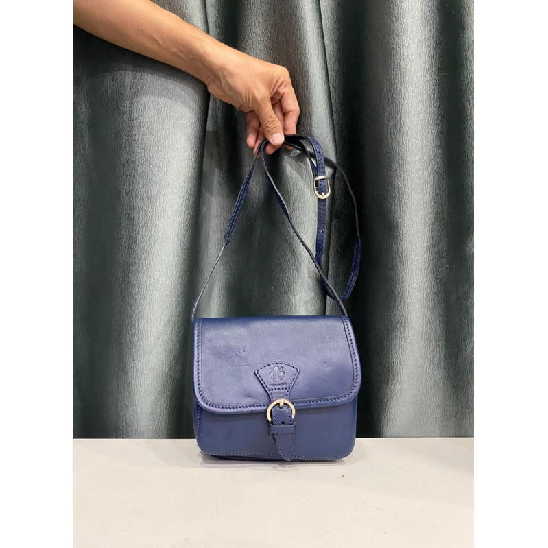 Túi si handmade da mộc thật đến từ Ý dáng đep chéo / vai