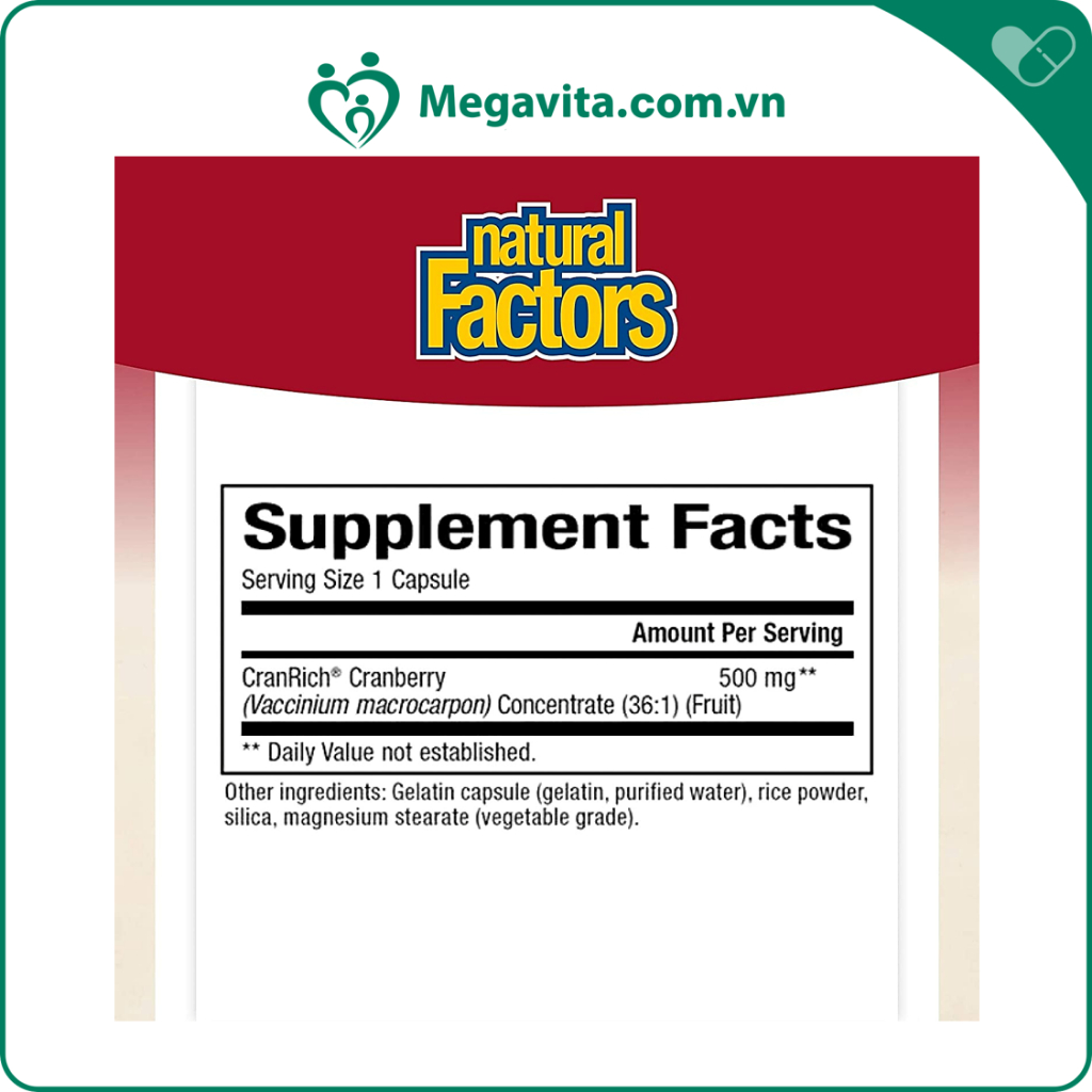 Viên Uống Nam Việt Quất Hỗ Trợ Đường Tiết Niệu Cranrich Super Strength Cranberry Concentrate 500mg 90 viên