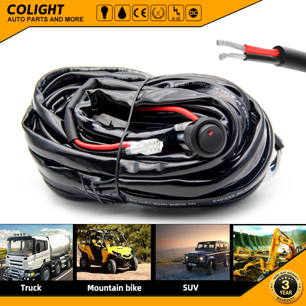 Đèn LED Ô Tô Thanh Dây 3M 12V 24V 40A Dây Tiếp Khung Dệt Cáp Bộ Cầu Chì Cho Tự Động lái Xe Offroad Led Đèn Làm Việc