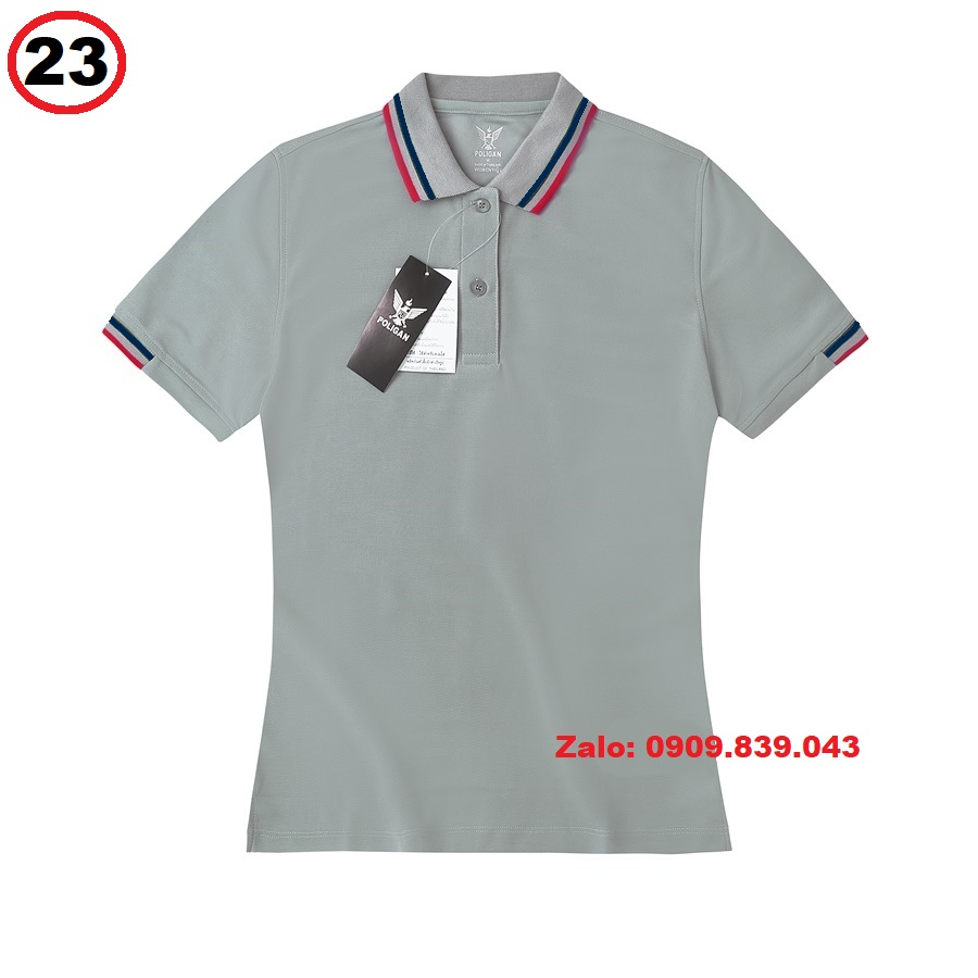 Áo Polo Nữ Poligan Nhập Khẩu Thái Lan (Grey/Red)