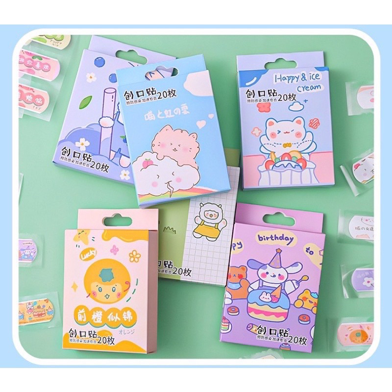 Set Hộp 20 Miếng Băng Keo Cá Nhân Hoạt Hình Ngộ Nghĩnh