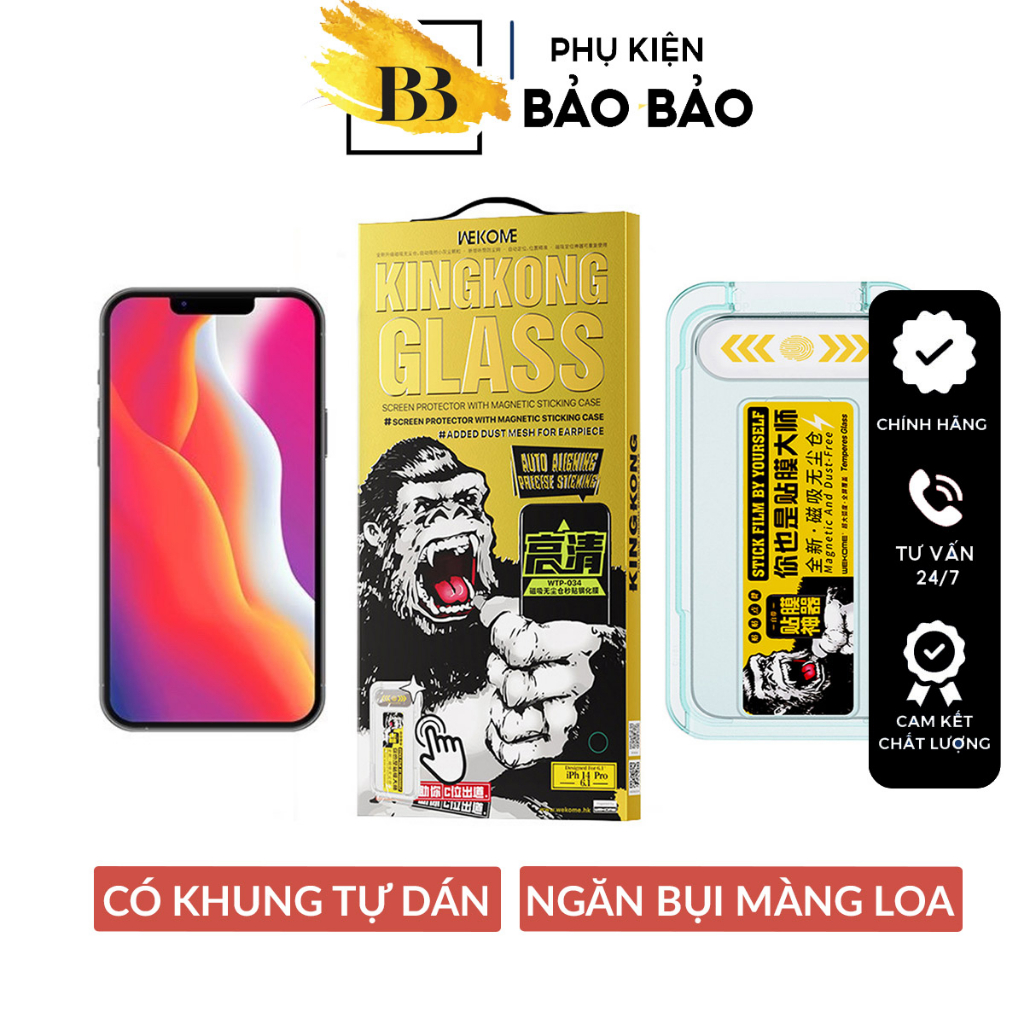 Kính Cường lực KingKong tự dán Chống bụi màng loa Chống vân tay WK Wekome WTP-034 - phukienbaobao