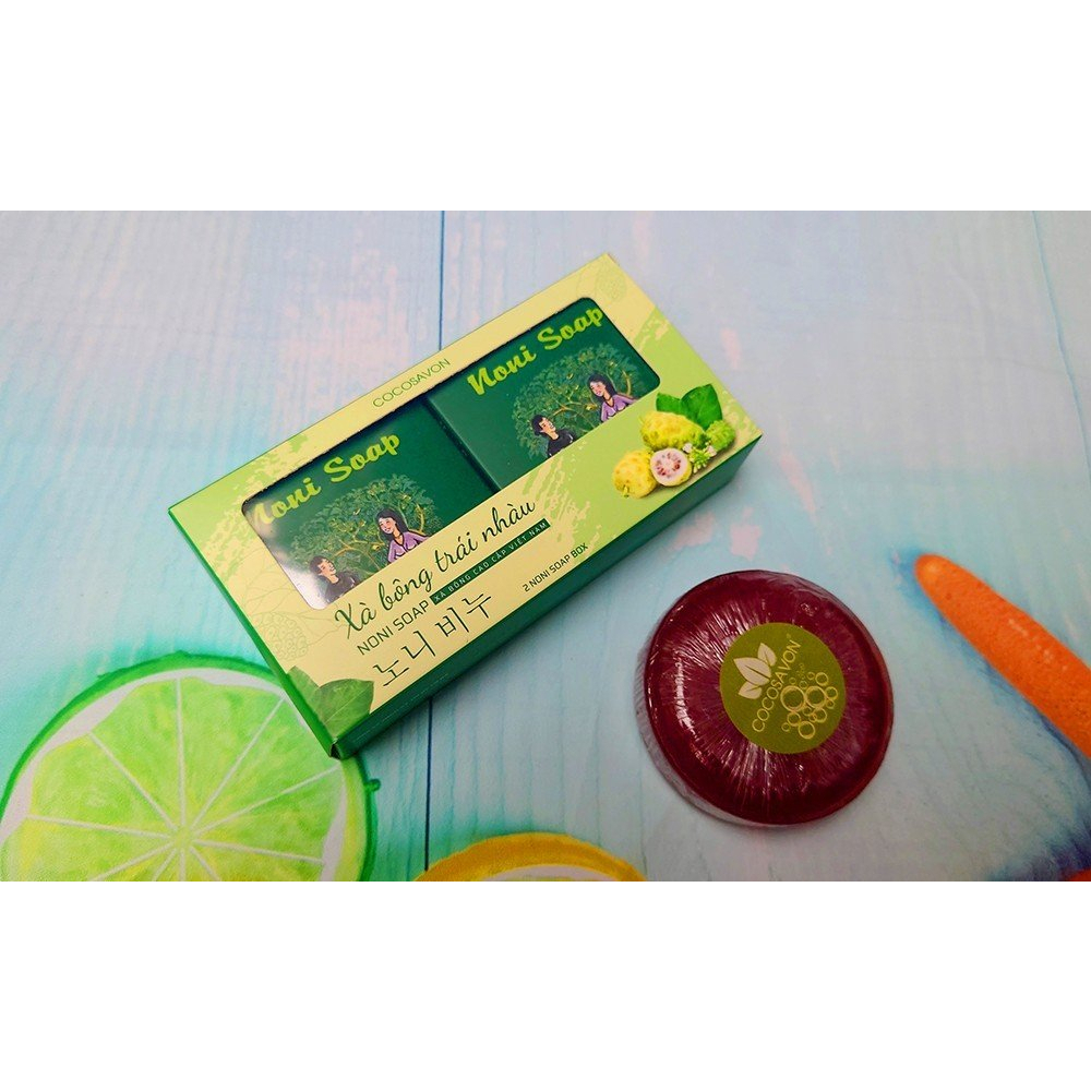 Hộp 2 bánh xà bông nhàu - Noni Soap xuất khẩu Hàn |Cocosavon|
