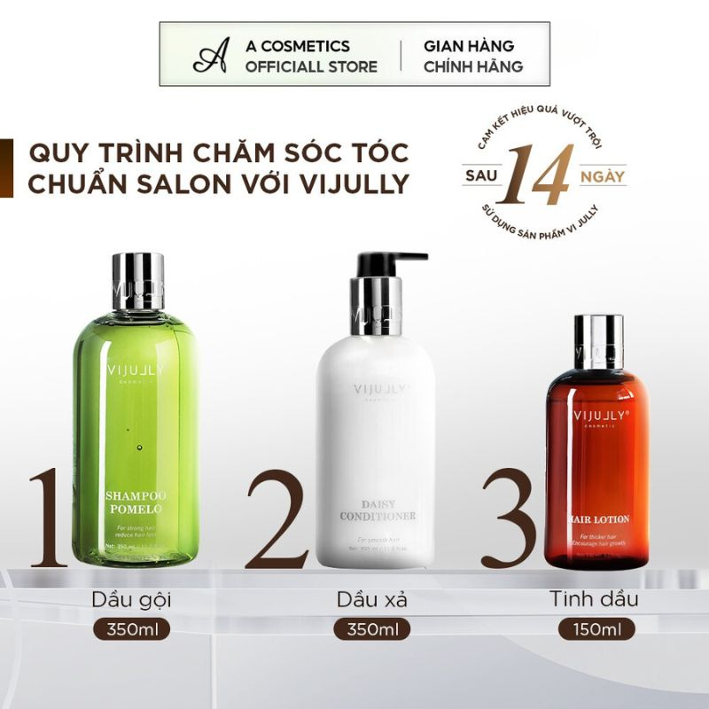 Xịt dưỡng tóc Hair Lotion Vijully 150ml, tinh dầu bưởi kích mọc tóc, ngăn hình thành gàu, giup tóc nhanh dài