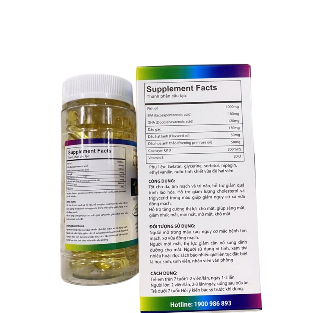 Nature’s Health Omega 3-6-9, hỗ trợ giảm lượng cholesterol và triglyceride trong máu, giúp sáng mắt