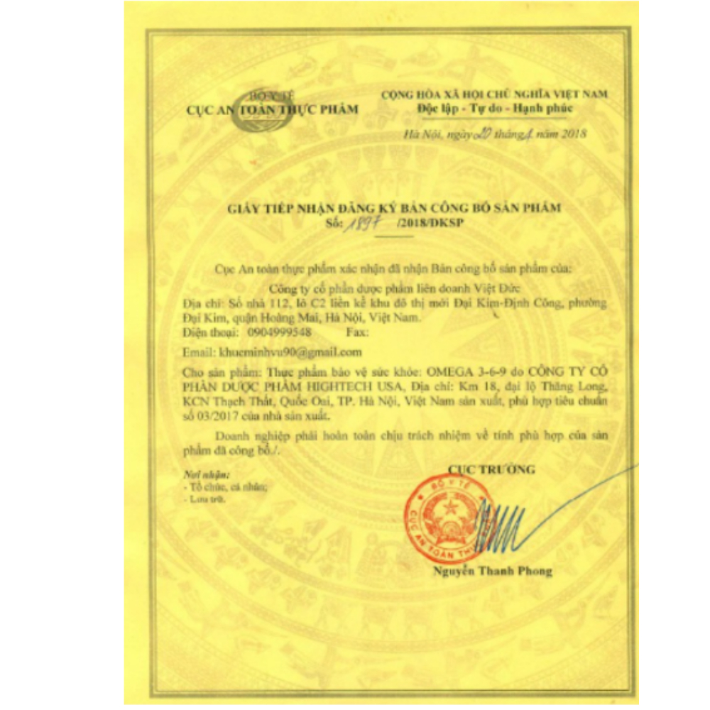 Nature’s Health Omega 3-6-9, hỗ trợ giảm lượng cholesterol và triglyceride trong máu, giúp sáng mắt