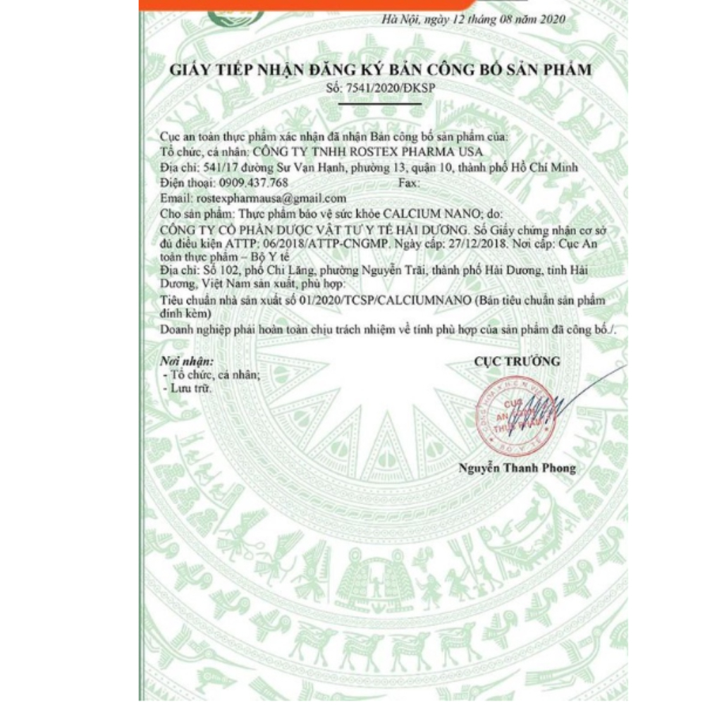 Calcium Nano bổ sung canxi, vitamin D3 tăng chiều cao - 30 viên