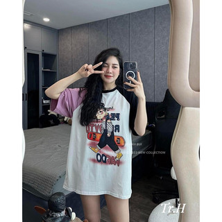 Áo phông cô gái pha tay kab