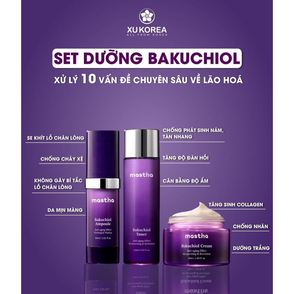 Set Dưỡng Da Chuyên Sâu Chống Lão Hóa Bakuchiol Mastinal Chính Hãng Hàn Quốc | Xù Korea