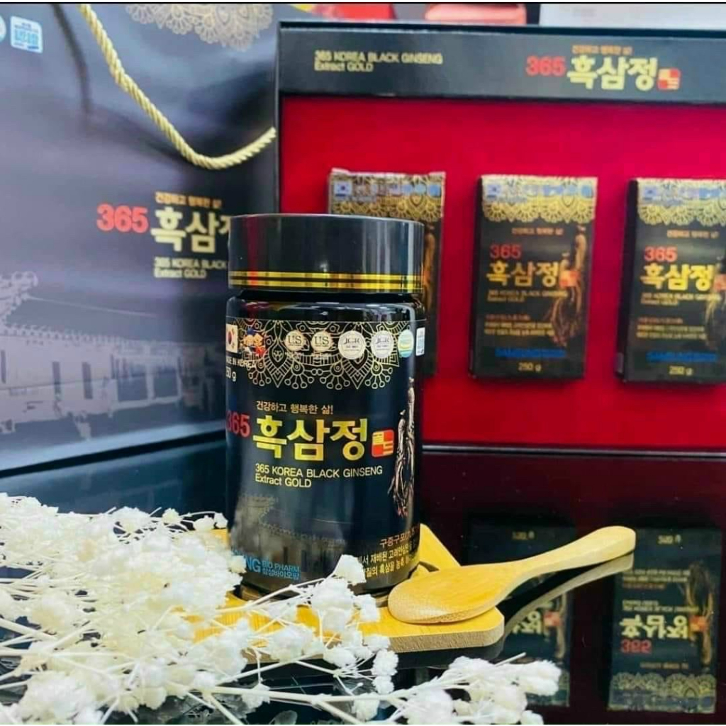 CAO HẮC SÂM 365 Korea Black Ginseng Extract Gold HÀN QUỐC HỘP 4 LỌ x 250gr