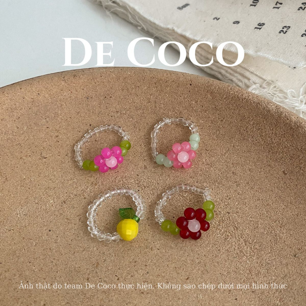 Nhẫn nữ DECOCO ACC Chewy hạt cườm màu sắc