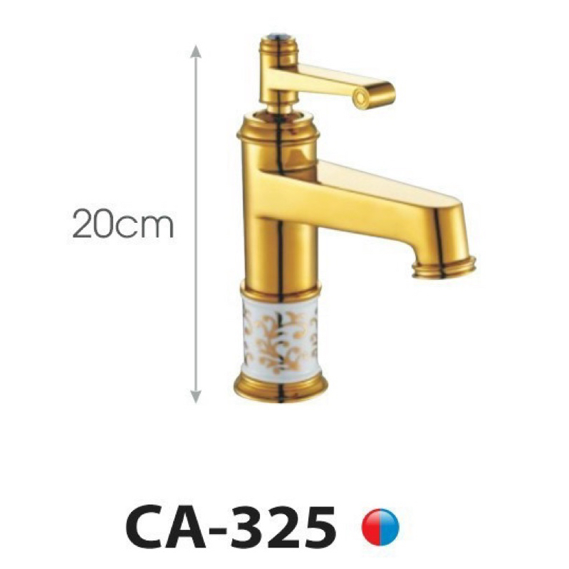vòi rửa mặt nóng lạnh Đồng thau cao 20 cm