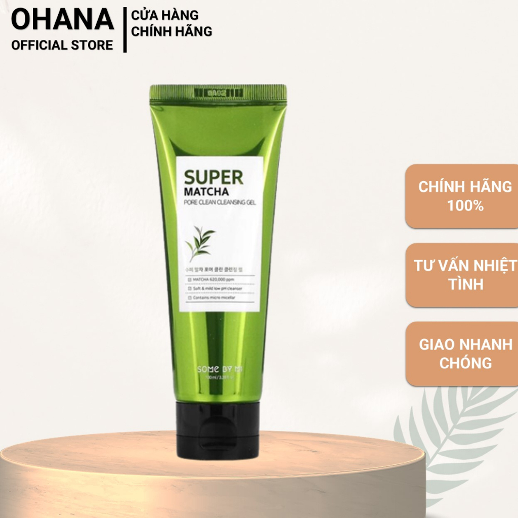 Sữa Rửa Mặt Dạng Gel Làm Sạch Sâu, Loại Bỏ Tế Bào Chết Some By Mi Super Matcha Pore Clean Cleansing Gel 100ml