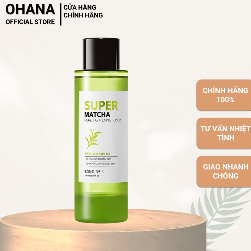 Nước Hoa Hồng Kiềm Dầu, Giảm Mụn, Thu Nhỏ Lỗ Chân Lông Some By Mi SUPER MATCHA Pore Tightening Toner 150ml