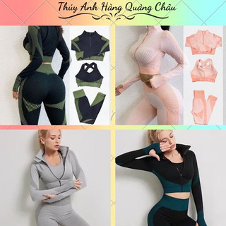 XẢ KHO SÉT 3 MÓN- Quần áo Tập Thể Thao Nữ - Bộ Tập Gym, CAO CẤP BAO CHẤT HÓT (BT8)