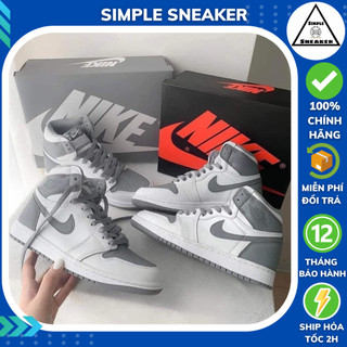 Giày nike jordan 1 retro high og stealth chính hãng 💙simple sneaker💙 air jordan 1 stealth màu xám cổ cao