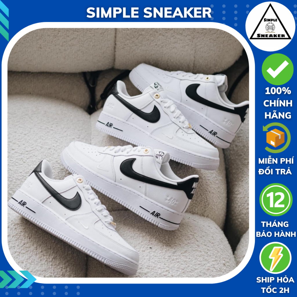 Giày Nike Air Force 1 40th Anniversary White Black Chính Hãng 💙SIMPLE SNEAKER💙 Air Force 1 Sail Malachite [DQ7658-100]