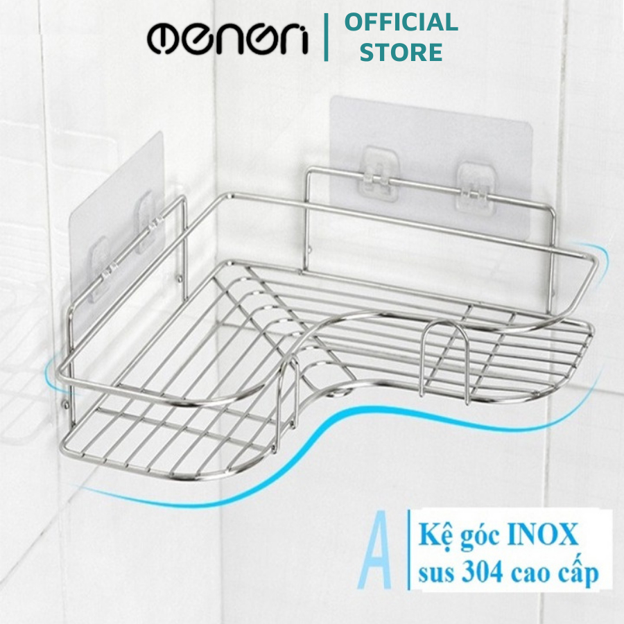 Kệ Góc Inox 304 OENON Không Gỉ Nhà Tắm, Nhà Bếp, Phòng Khách Dán Tường Siêu Dính Chịu Lực 10kg Oenon