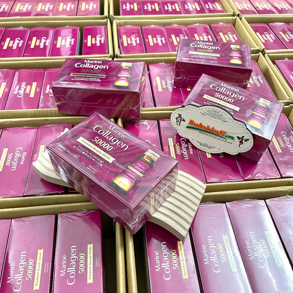 Nước Uống Dưỡng Da Cao Cấp Marine Collagen 50000 Premium Beauty Drink Nhật Bản - Hộp 10 Lọ x 50ml