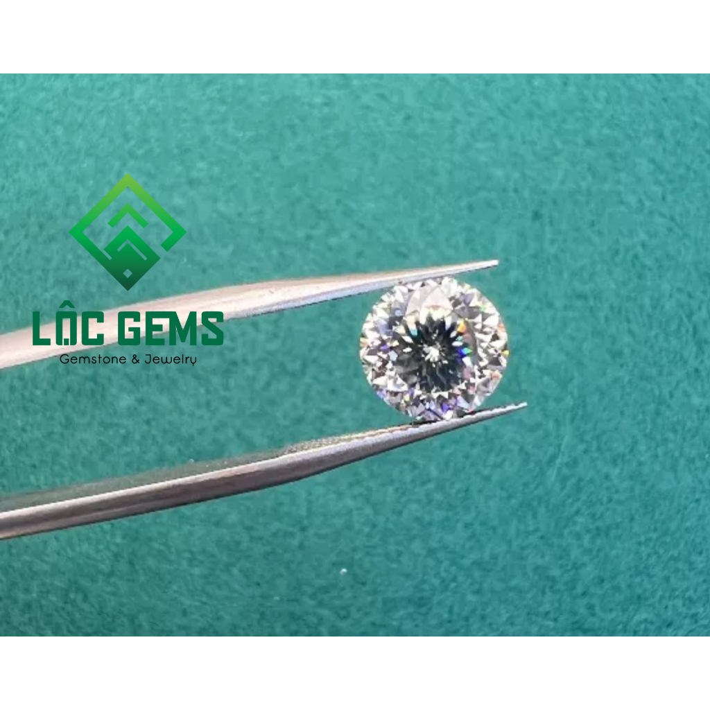 Kim cương Moissanite 100 giác cắt hình hoa cúc nước D/FL  - Giấy kiểm định GRA - Hàng Mỹ USA