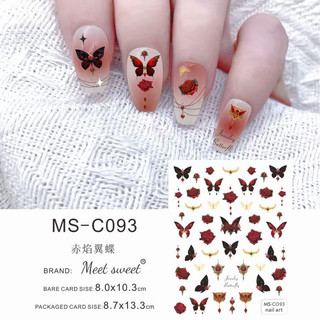 sticker bướm dán móng tay nail  3d mẫu đẹp