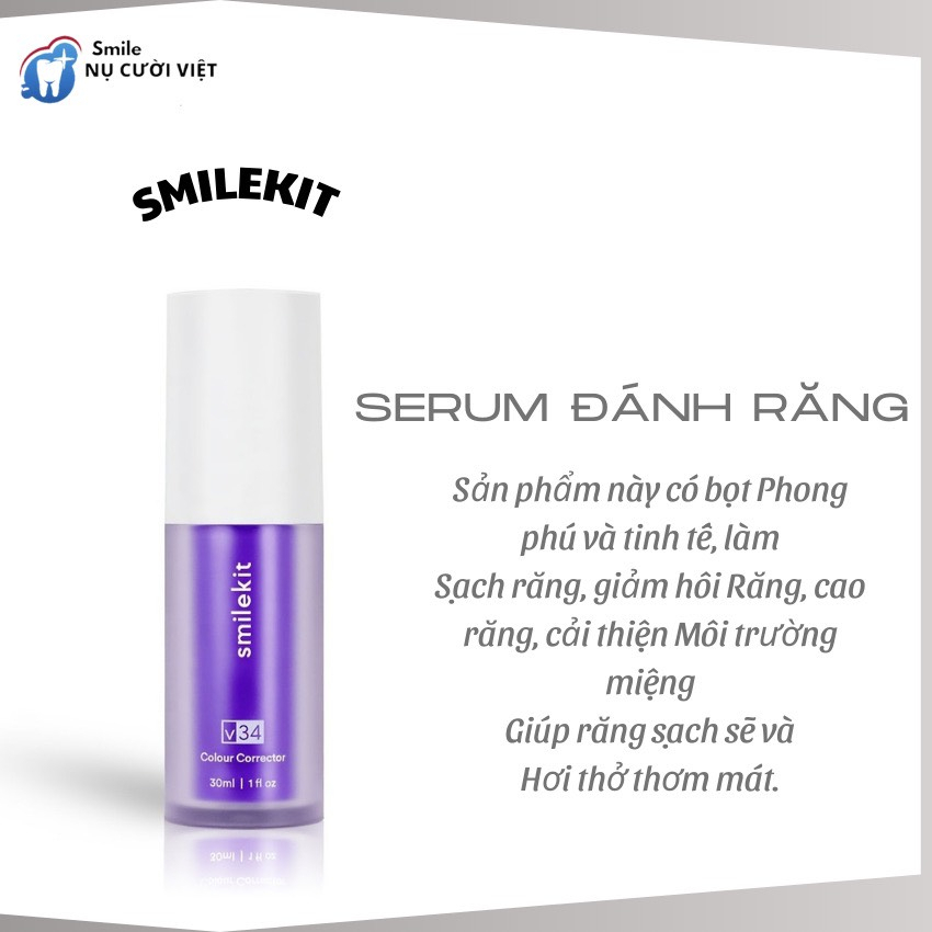 Serum làm Trắng Răng Smilekit V34 TẩyTrắnRăng Tại NhàHiệuQuả Sau 7Day