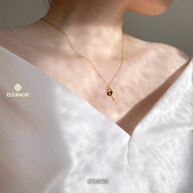 Dây chuyền nữ bạc 925 Eleanor Accessories mặt ổ khóa hình trái tim phụ kiện trang sức 5402