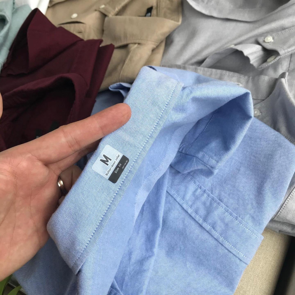 ÁO SƠ MI CỘC TAY OXFORD TRƠN UNIQILO - FORM DÁNG SLIMFIT CHUẨN CHÂU ÂU