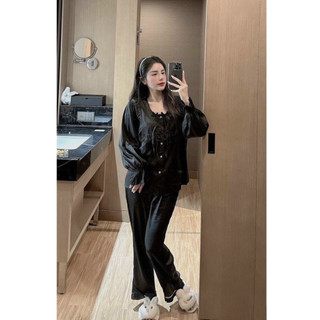 Bộ Pyjama - Bộ Mặc Nhà Chất Vải Lụa Xước Cao Cấp Mềm Mát
